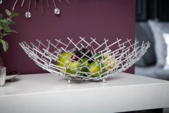 Design Schale STRUCTURE 45cm silber pulverbeschichtetes Metall