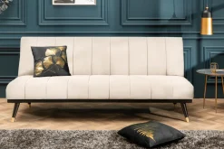 Design Schlafsofa PETIT BEAUTÉ 180cm champagner beige Samt 3-Sitzer