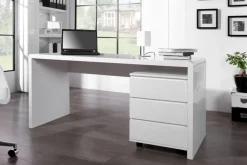 Design Schreibtisch FAST TRADE 160cm weiß Hochglanz Computertisch