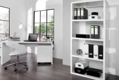 Design Schreibtisch FAST TRADE 160cm weiß Hochglanz Computertisch