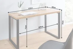 Design Schreibtisch OAK DESK 120cm Eiche Vintage Metallgestell schwarz