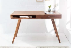 Design Schreibtisch RETRO 120cm braun Sheeshamholz stone finish Design Klassiker