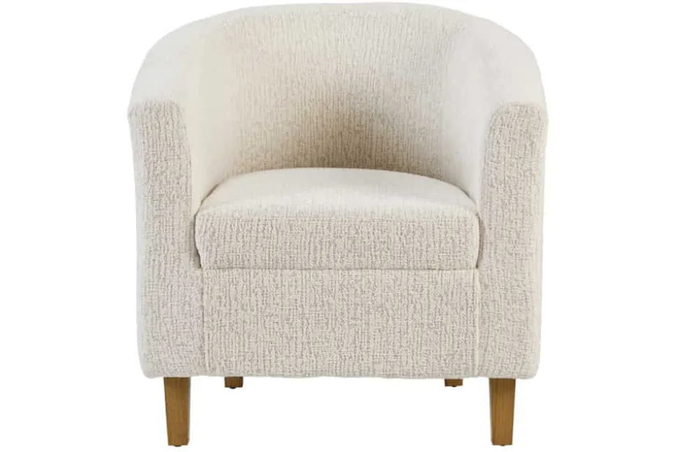 Design Sessel HEMINGWAY beige Bouclé Tweed Soft mit Armlehnen Cocktailsessel