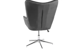 Design Sessel MR. LOUNGER grau chrom Samt höhenverstellbar drehbar Retro