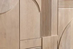 Design Sideboard ART DECO 170cm weiß gekälkt Mangoholz massiv 3D-Front