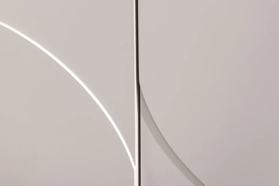 Design Sideboard SAVOY 180cm kaschmir weiß Marmor Keramik mit Stauraum und 3D-Front