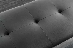 Design Sitzbank BOUTIQUE 100cm dunkelgrau Samt schwarze Metallbeine