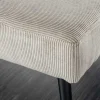 Design Sitzbank BOUTIQUE 100cm hellgrau Cord schwarze Metallbeine