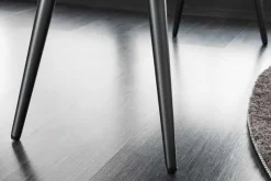 Design Sitzbank BOUTIQUE 100cm hellgrau Cord schwarze Metallbeine