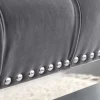 Design Sitzbank CASTLE DELUXE 165cm grau Samt silber Edelstahl gepolstert