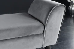 Design Sitzbank SCARLETT 90cm grau silber Samt