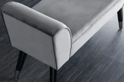 Design Sitzbank SCARLETT 90cm grau silber Samt