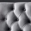 Design Sofabank CASTLE DELUXE 165cm grau Samt Löwenkopf Chesterfield Barock