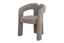 Design Stuhl ARCH greige Chenille mit Armlehne Rundum-Bezug