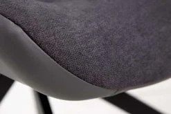 Design Stuhl DIVANI dunkelgrau Metallgestell schwarz im Retro Stil