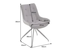 Design Stuhl DIVANI dunkelgrau Metallgestell schwarz im Retro Stil