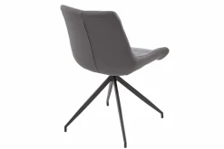Design Stuhl DIVANI hellgrau Metallgestell schwarz im Retro Stil