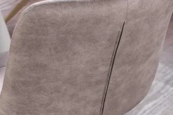 Design Stuhl DIVANI taupe Samt beiges Metallgestell