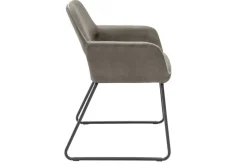 Design Stuhl MUSTANG antik taupe Microfaser mit Armlehne