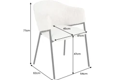 Design Stuhl NOBLESSE braun Chenille schwarzes Metallgestell