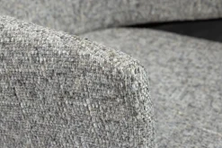 Design Stuhl NOBLESSE grau Chenille schwarzes Metallgestell