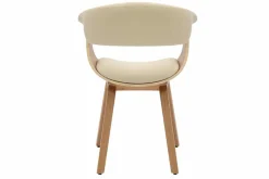Design Stuhl ORGANIC natur Eiche creme beige Kunstleder mit Armlehnen
