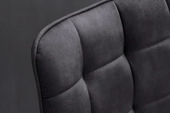 Design Stuhl ROADSTAR grau Samt schwarze Metallbeine