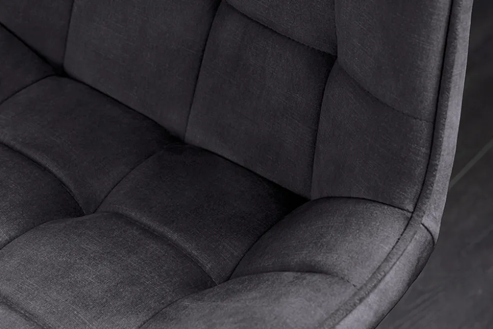 Design Stuhl ROADSTAR grau Samt schwarze Metallbeine
