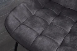Design Stuhl ROADSTAR grau Samt schwarze Metallbeine
