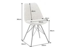 Design Stuhl SCANDINAVIA MEISTERSTÜCK beige grau Chenille schwarz Metallgestell