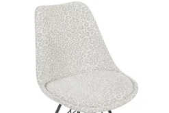 Design Stuhl SCANDINAVIA MEISTERSTÜCK beige grau Chenille schwarz Metallgestell