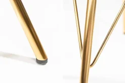 Design Stuhl SCANDINAVIA MEISTERSTÜCK weiß goldene Beine
