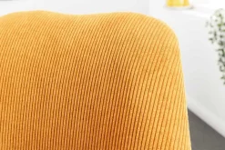 Design Stuhl SCANDINAVIA MEISTERSTÜCK senfgelb Cord schwarze Metallbeine