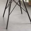 Design Stuhl SCANDINAVIA MEISTERSTÜCK grau Cord schwarz Metall-Gestell