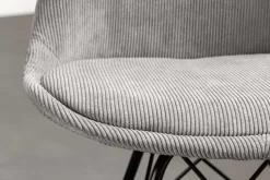 Design Stuhl SCANDINAVIA MEISTERSTÜCK grau Cord schwarz Metall-Gestell