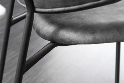 Design Stuhl VOGUE grau Samt schwarze Metallbeine