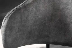 Design Stuhl VOGUE grau Samt schwarze Metallbeine