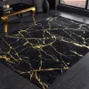 Design Teppich MARBLE 240x160cm schwarz gold Marmor-Optik Flachgewebe