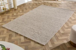 Design Teppich WOOL 240x160cm silbergrau aus Wolle