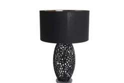 Design Tischlampe ABSTRACT LEAF schwarz Metall Marmorfuß handmade