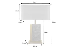 Design Tischlampe ELEGANCIA 65cm gold grau Stoffschirm Marmor