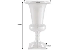 Design Vase GOAL 60cm silber Pflanzen Pokal Aluminium