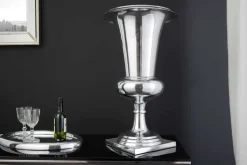 Design Vase GOAL 60cm silber Pflanzen Pokal Aluminium