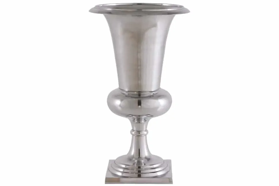 Design Vase GOAL 75cm silber Pflanzen Pokal Aluminium