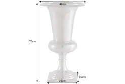 Design Vase GOAL 75cm silber Pflanzen Pokal Aluminium