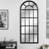 Design Wandspiegel CASTILLO 140cm schwarz Landhausstil Fenster