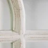 Design Wandspiegel CASTILLO 100cm weiß Landhausstil Fensterspiegel Rundbogen Shabby Chic