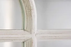 Design Wandspiegel CASTILLO 100cm weiß Landhausstil Fensterspiegel Rundbogen Shabby Chic