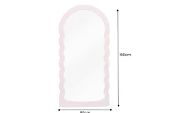 Design Wandspiegel WAVE 160cm rosa