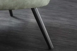 Design XL Sessel AMSTERDAM grün Samt schwarze Metallbeine Retro Stil